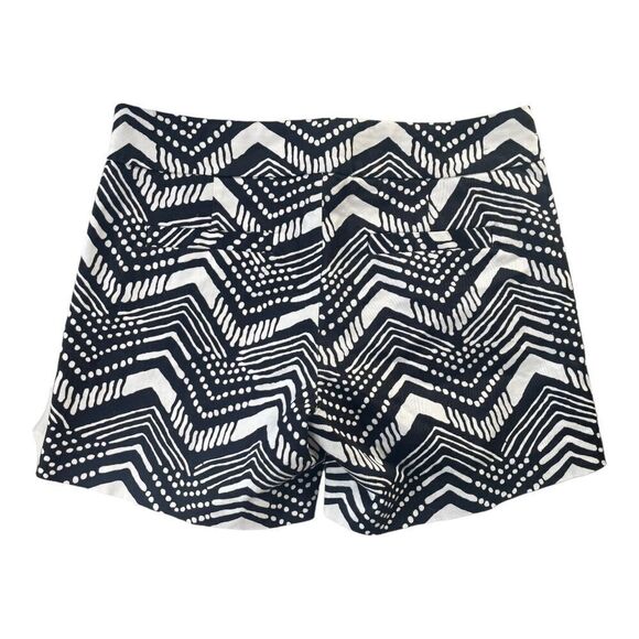 J. Crew Chino Shorts Size 0 Geometric Print Black White Mid Rise Stretch EUC - Picture 5 of 5